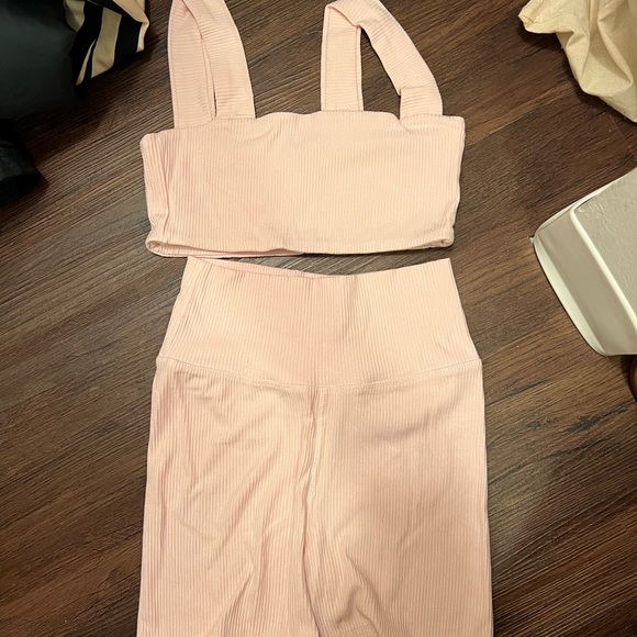 Daily Drills Pink Ribbed Set - Picture 1 of 4